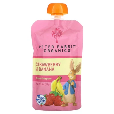 Peter Rabbit Organics, puré de frutas orgánico, fresa y plátano, 4 oz (113 g) Foto 1 de 2