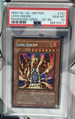 2003 YU-GI-OH! PHARAONIC GUARDIAN #PGD-107 LAVA GOLEM 1ST EDITION PSA 10 - Image 1 of 4