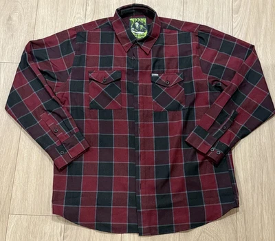 Dixxon Flannel Co "Orlok" Mens Long Sleeve Button Down Shirt Size XL Red Black - Image 1 of 4