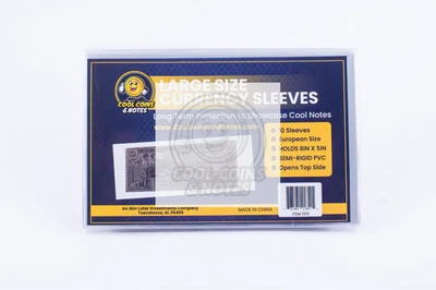 100 fundas para billetes de moneda rígidas grandes tamaño europeo Topload Holders Notes Co Foto 1 de 4