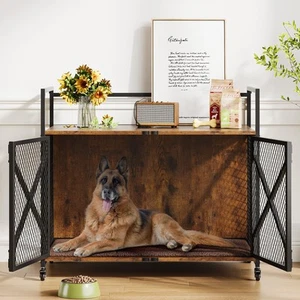 41 Inch Dog Crate Furniture, Heavy Duty Dog Kennel Table with 360° Swivel Whe... - Picture 1 of 8