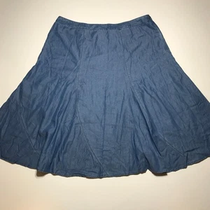 Charter Club Skirt Womens 18W Blue Chambray Trumpet Midi Modest Church Casual - Picture 1 of 14