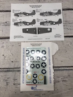 CALCOMANÍAS SUPER ESCALA 1/48 F4F-3/4 WILDCATS VMF-224, VF-6, VF-9 48-724 Foto 1 de 4