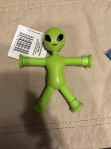 Green Alien TOY Bendable 6” Inch Pose-able Stretchy Suction Cup Hands Feet Lime - Picture 1 of 5