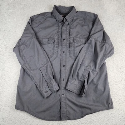5.11 Tactical Shirt Mens Large Gray Taclite Pro 72175 Button Up Utility Vented - Image 1 of 4