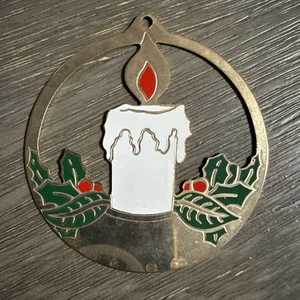 Vintage Candle Circle Christmas Ornament Gold Memory “In Loving Memory” - Picture 1 of 2