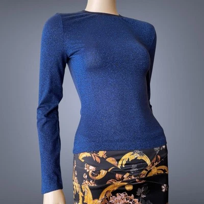 Dolce&Gabbana D&G Años 2000 De Colección Y2K Brillo Manga Larga Camiseta Blusa Talla XS Foto 1 de 4