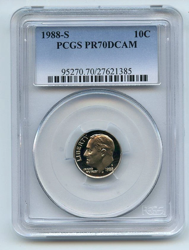 1988 S 10C Roosevelt Dime Proof PCGS PR70DCAM - Image 1 of 1
