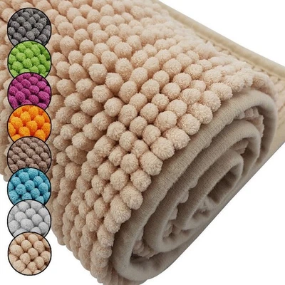 Badematte Chenille Badteppich Badvorleger Duschvorleger Badeteppich Badezimmer - Bild 1 von 4