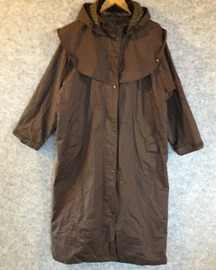 Jack Murphy Women's Rain Coat Size 16 Brown Trench Full Length Waterproof Hooded - Picture 1 of 13