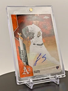 2020 Topps Chrome SAPPHIRE Jesus Luzardo RC Rookie Orange Auto /25 RARE Phillies - Picture 1 of 3