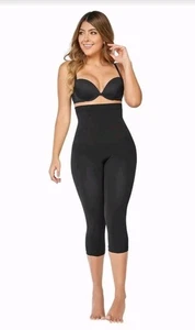 Curveez femme taille XL taille haute forme capri noir CUR3735 sans couture modéré - Photo 1 sur 11
