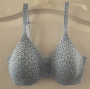 Hanes~Comfort T-Shirt Bra~HU02/HB02 34D~Powder Blue - Picture 1 of 9