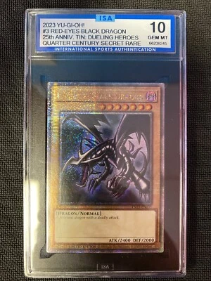 2023 Yu-Gi-Oh! TCG Red-Eyes Black Dragon Quarter Century TN23-EN003 - ISA 10 - Image 1 of 4