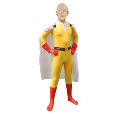 Adulto One Punch-Man Saitama Disfraz Cosplay Sonic Zentai Hero Mono Capa Foto 1 de 4