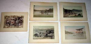 Lot (10) pc c1880s 4 1/2"x 5 1/2" HANDCOLORED JAPAN JAPANESE Albumen PHOTOGRAPHS - Picture 1 of 8