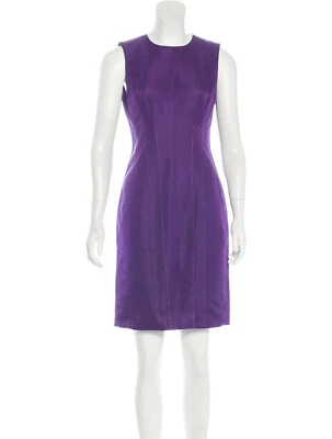 Vestido Vaina J. Mendel Violeta Púrpura Algodón/Seda Como Nuevo - EE. UU. 4, AU 6-8 Foto 1 de 4