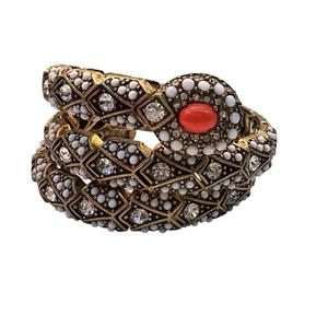 Bollywood Style Indian Gold Plated Fashion Bracelet Coiled Snake Kada Jewelry WB - Picture 1 of 8