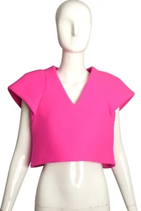 DELPOZO- Pink Wool Crepe Top, Size 2 - Picture 1 of 5