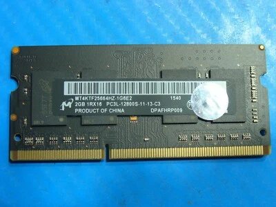 Apple A1278 Laptop Micron 2GB Memory PC3L-12800S-11-11-C3 MT4KTF25664HZ-1G6E2 - Image 1 of 2