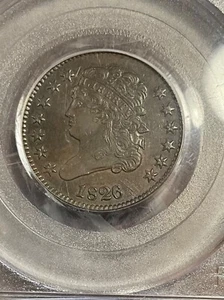 PCGS AU55 1826 CLASSIC HEAD HALF CENT VERY CHOICE FOR THE GRADE - Picture 1 of 3