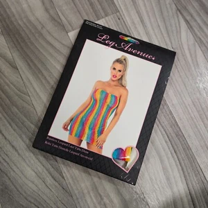 Leg Avenue Rainbow Leopard Lace Tube Dress One Size - Picture 1 of 3