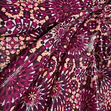 Stretch Fabric Mandalas Redwine Print Spandex 60