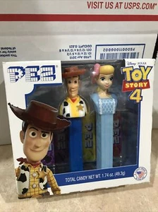 NEW! SEALED! 2019 PEZ Toy Story 4 Woody Bo Peep + 6 Pez Sticks! Toy Rare - Picture 1 of 5