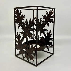 Acorn Leaf Metal Candle Holder - Fall Tabletop Decor - Picture 1 of 7