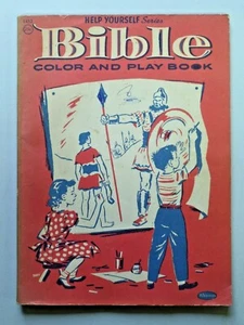 HELP YOURSELF SERIES BIBLE Color and Play Book Softcover Whitman 1955 - Bild 1 von 7