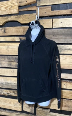 Champion Sudadera con Capucha Negra con Letras Oro Rosa en la Manga Talla M Foto 1 de 4