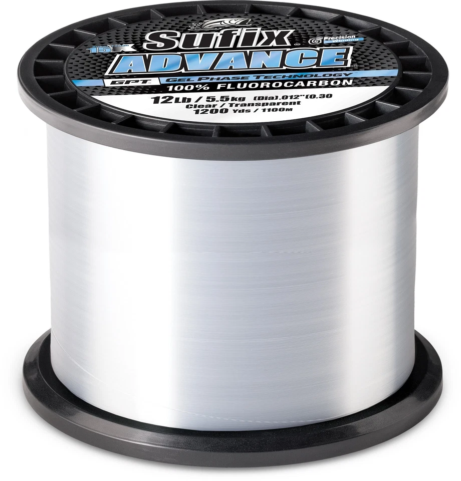 Sufix Advance Fluorocarbon Line 10lb Test 1200yd Clear Boxed