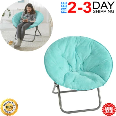 Silla de piel sintética plegable con marco de acero portátil para sala de estar dormitorio Foto 1 de 4