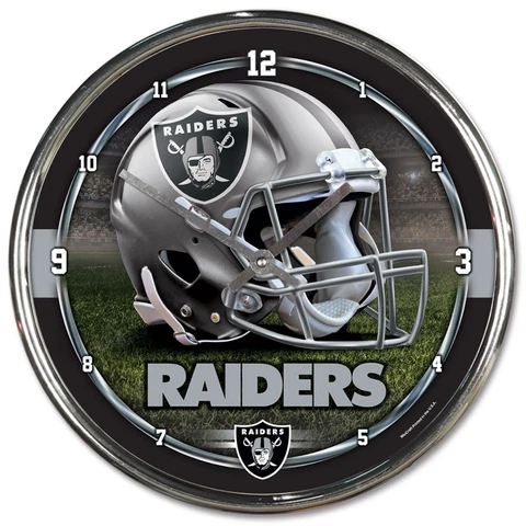 Las Vegas Raiders Round Chrome Wall Clock Cover