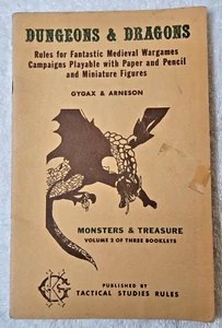Original Dungeons & Dragons Vol 2 of 3 Booklet Monsters & Treasure TSR 1974 - Picture 1 of 13