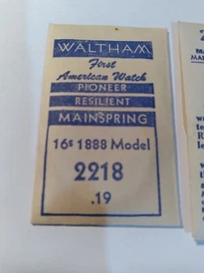NOS WALTHAM 2218.19 1888 mod. OROLOGIO DA TASCA 16S MOLLA PRINCIPALE b25#211 - Foto 1 di 2