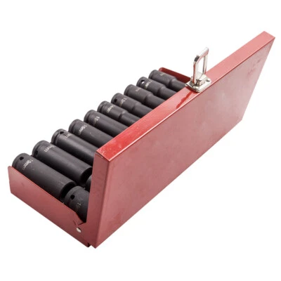 6 Point Axle Hub Nut DEEP IMPACT Socket Set 1/2" Drive Shaft Socket New 10-19mm - Image 1 of 4