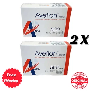 2 X Cajas Aveflon 500mg Años 30 Tratamiento de Hemorroides Venas Varicosas Envío Gratis - Imagen 1 de 5