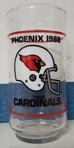 Vintage 1988 NFL Phoenix Cardinals Mobil Glass Arizona Football Glass Cover
