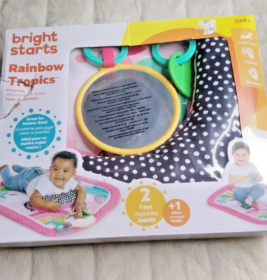 Alfombra de actividad para bebé Bright Starts Rainbow Tropics utilería y juego tiempo abdominal - NUEVA  Foto 1 de 4