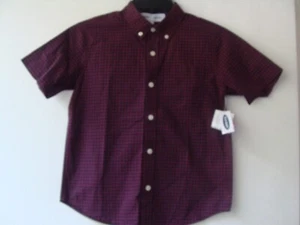 NWT Old Navy Boys Short Sleeve Plaid  Cotton  Shirt Size S  / 5-7  Button Up - Picture 1 of 11