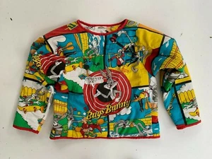 LOONEY TUNES bugs bunny quilted handmade upcycled jumper pullover sweater size M - Picture 1 of 5