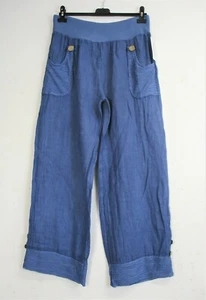 LAGENLOOK LADIES/WOMEN 100% LINEN / LINO ITALIAN  TROUSERS  BNWT ONE -SIZE 12-16 - Picture 1 of 73