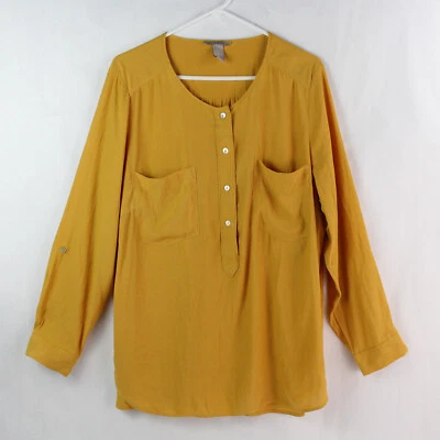 H&M Women's Mustard Yellow Long Sleeve Blouse Size 20, Good Condition - Image 1 of 4