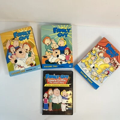 Family Guy Volume 1-3 Season 1 2 3 DVD Stevie Griffin Untold Story Box Set Lot - Image 1 of 4