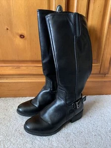 Croft & Barrow, Women's 6 M Black Faux Leather full zip Knee Boots - Picture 1 of 8