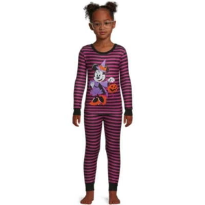 Disney's Minnie Mouse Girls Halloween Print Long Sleeve Top and Pants Pajama Set - Picture 1 of 4