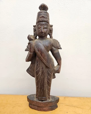 Antique Hand Carved Marapachi Doll Red Wood Wooden Statue Idol 9 3/4" - Image 1 of 4