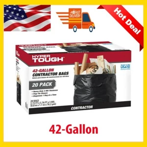 Heavy Duty Flap Tie Contractor Trash Bags, 3 MIL Thickness 20 Bags 42-Gallon - Picture 1 of 2