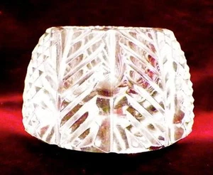 2 Crystal Open Salt Cellar Dips Diagonal Bands Hobnails PATTERN MAKER HELP - Picture 1 of 8